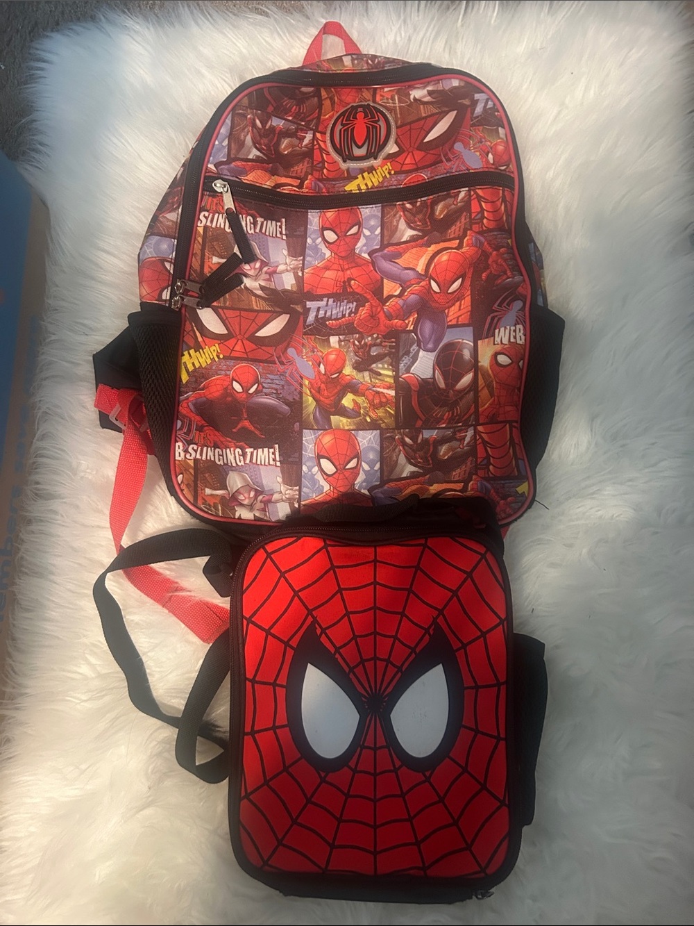 Marvel Spider-Man Red Kids Backpack and Lunch Bag